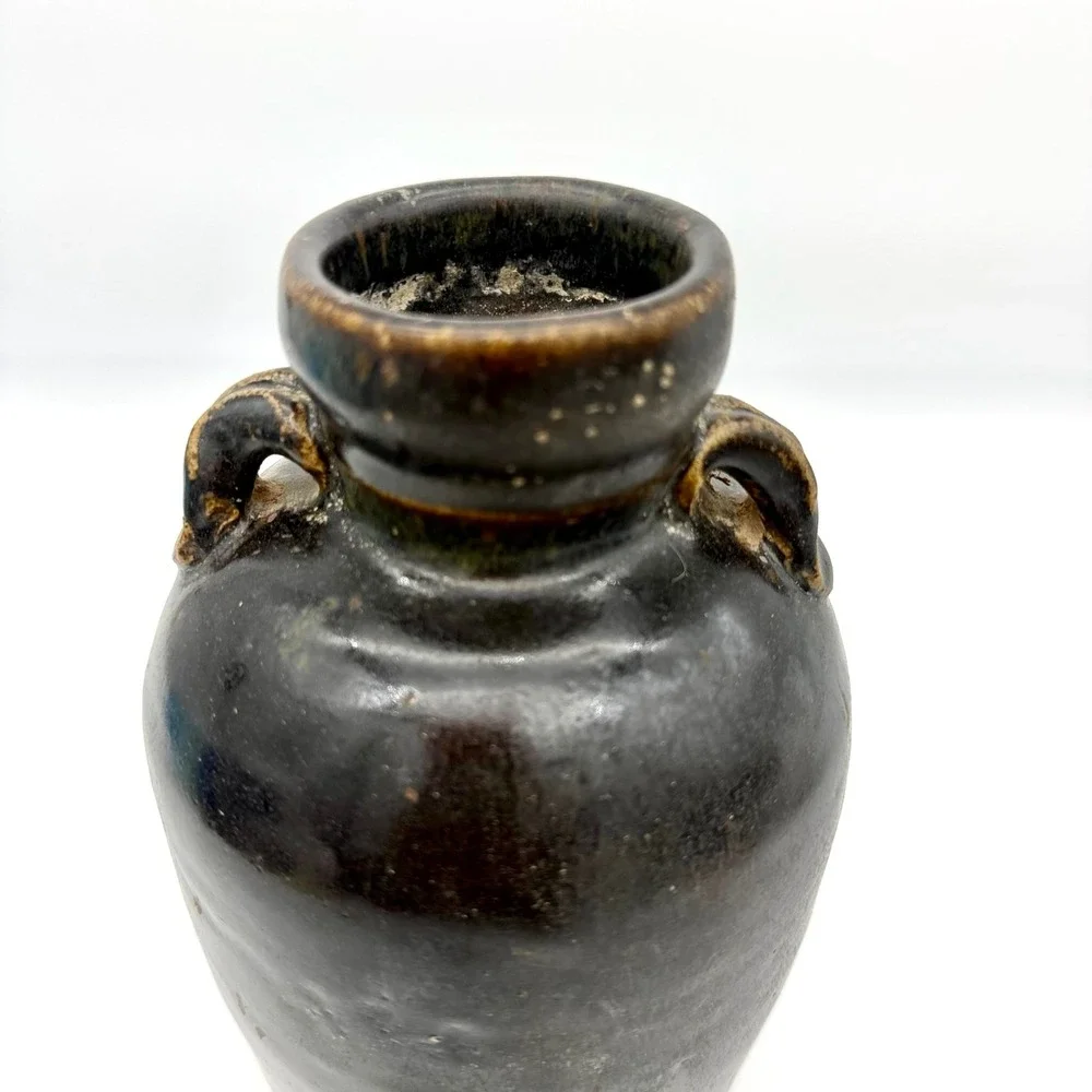 13th C Chinese Henan Black Iron Glaze Jar 8.3